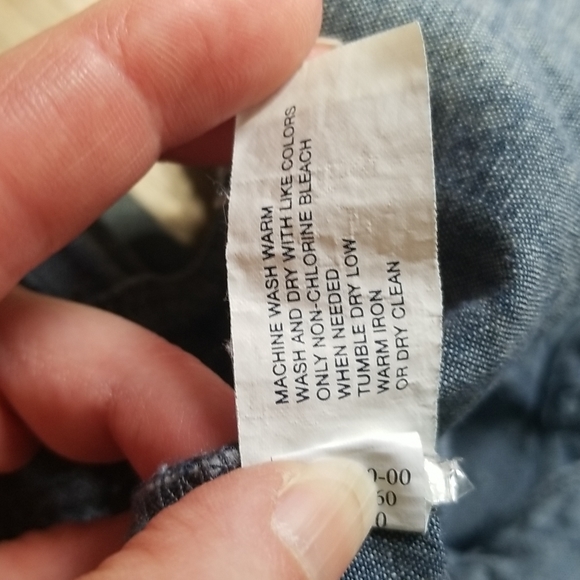 GAP 100% Cotton Chambray Denim Romper Shortall with Drawstring Waist and Pockets - Picture 13 of 14